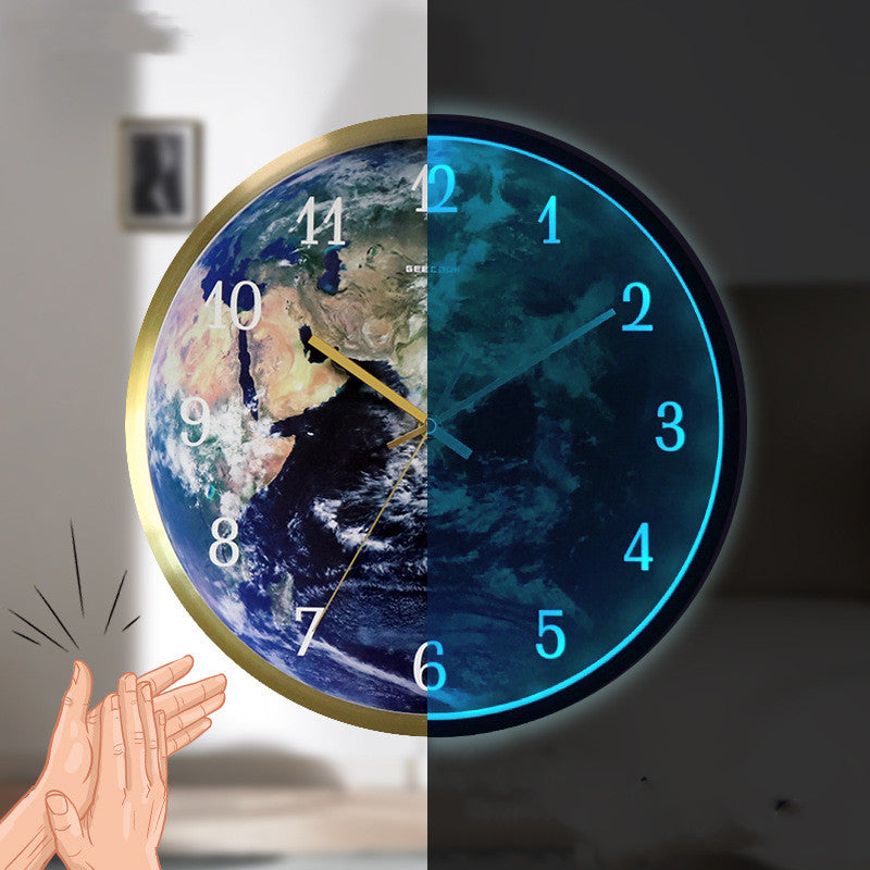 Voice-Activated LED Night Light Wall Clock – detail