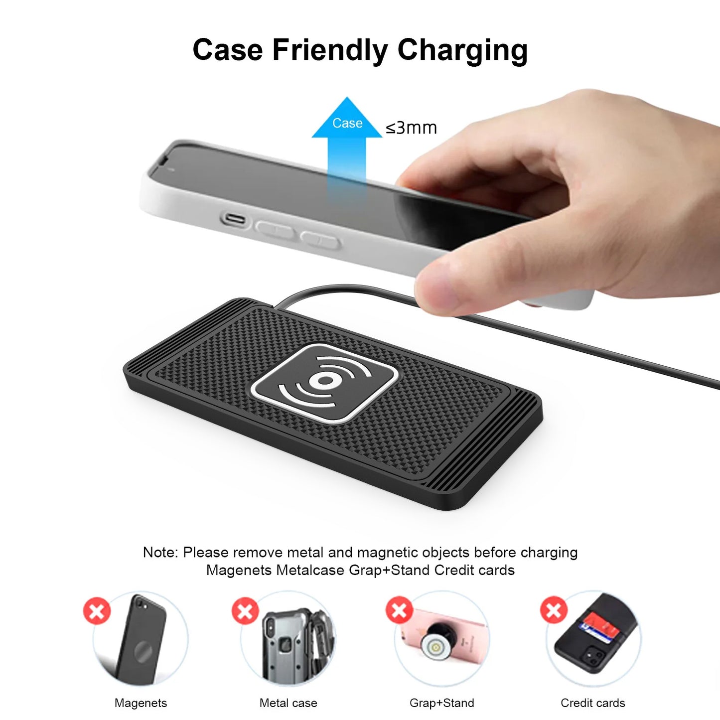 15W Auto-Sensing Wireless Car Charger – in use