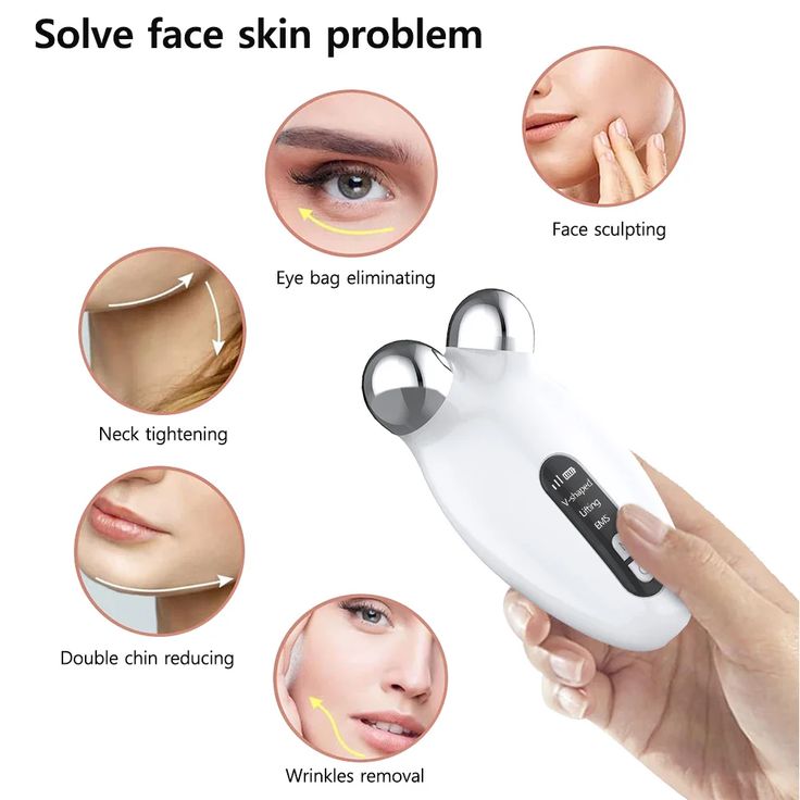 Microcurrent Facial Slimming & Toning Device – in use