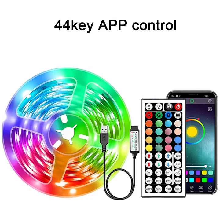 RGB Led Strip Lights 5m 10m 20m 30m Led Room Light with APP Control Flexible Ribbon Luces Led Tape for Room Bedroom Decoration